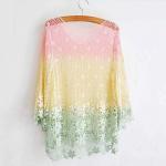 Rainbow Crochet Lace Blouse